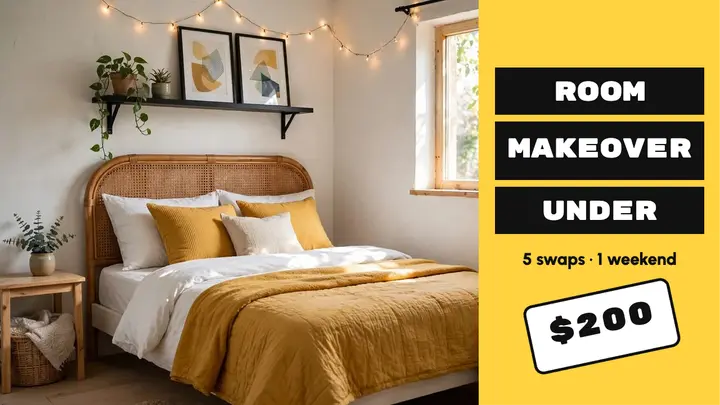 Room makeover under $200 thumbnail template