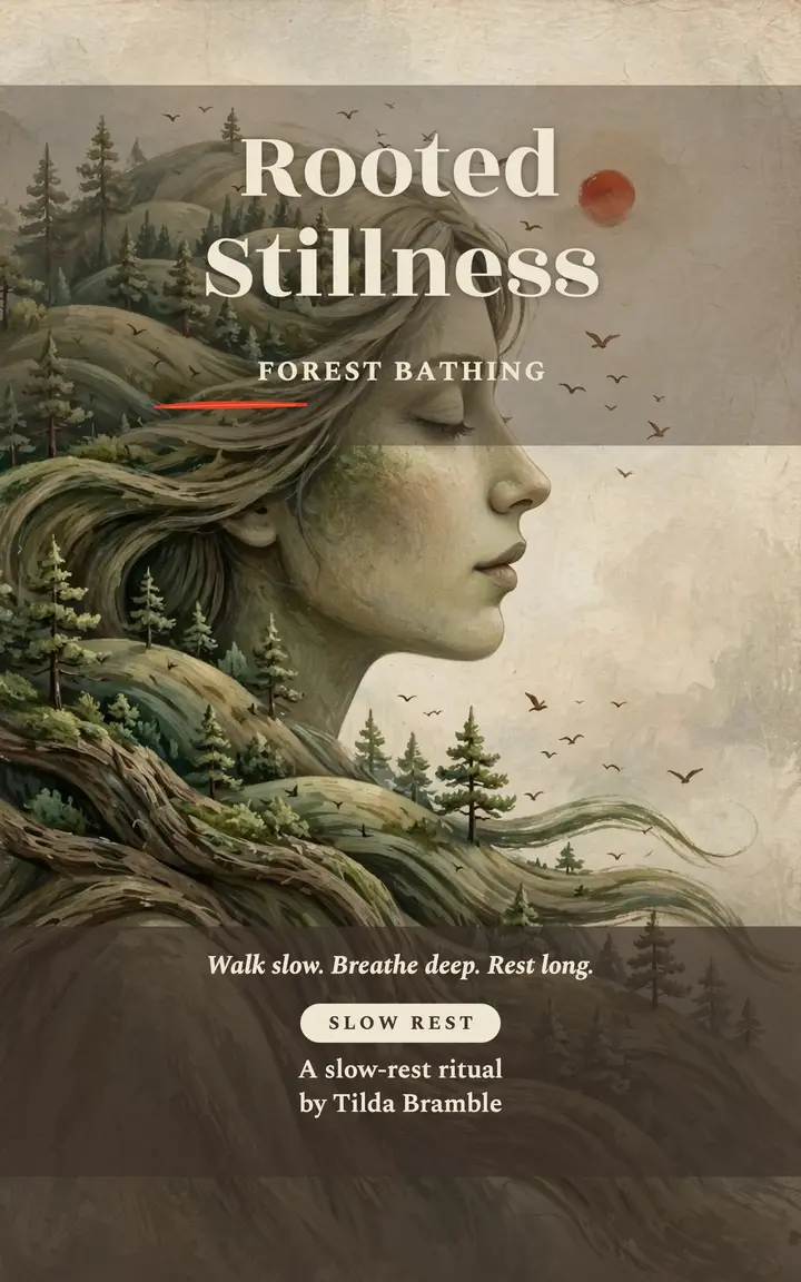 Rooted Stillness forest bathing cover: forest bathing ebook cover template