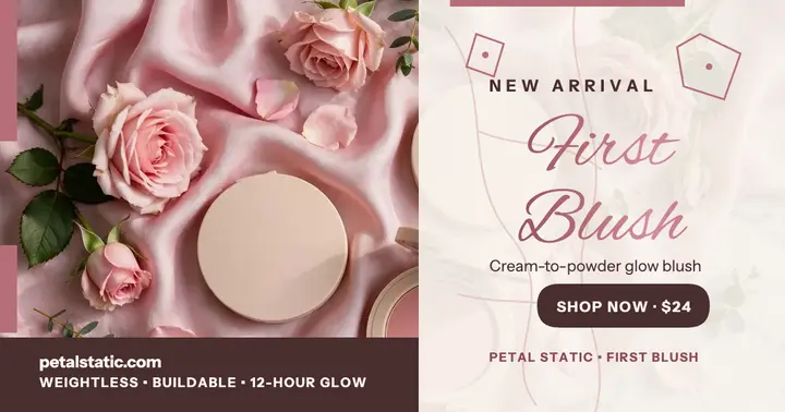 Petal Static First Blush rose gold post template