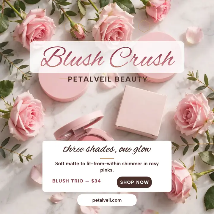 Petalveil blush trio rose-gold post template