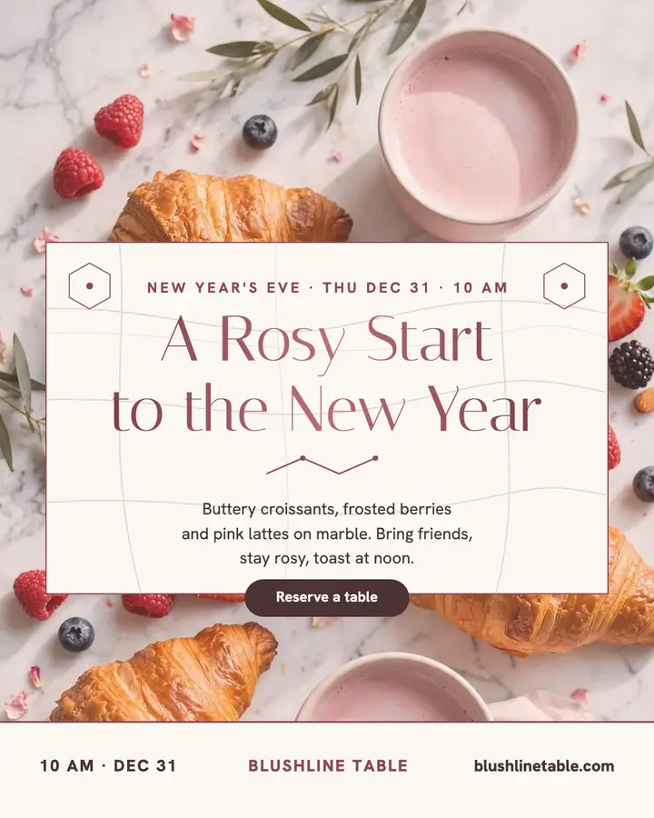 Blushline Table New Year brunch post template