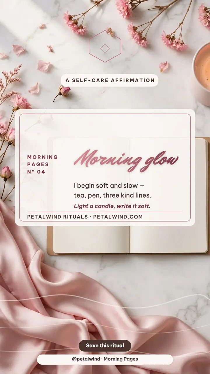 Petalwind morning ritual rose gold story: morning ritual affirmation story template