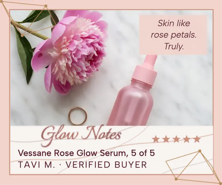 Vessane rose glow serum review ad: skincare review ad template