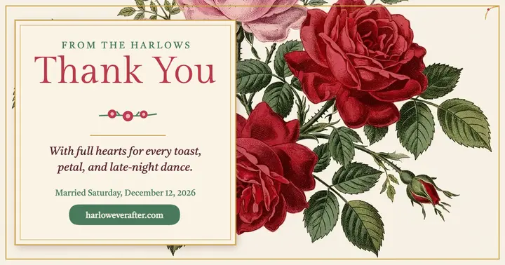 Rose scrap thank you post template