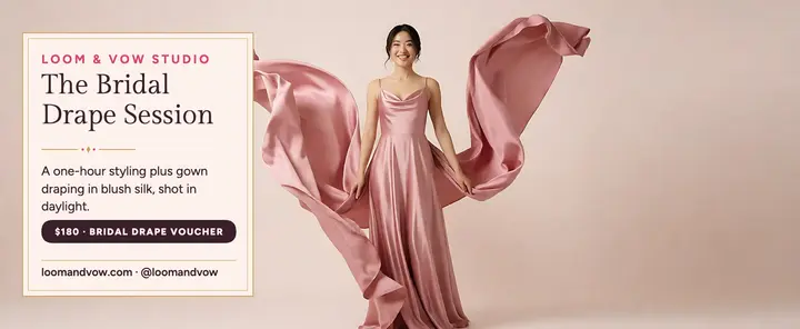 Loom and Vow bridal drape voucher: bridal gift voucher template