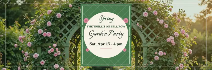 Rose trellis garden party header template