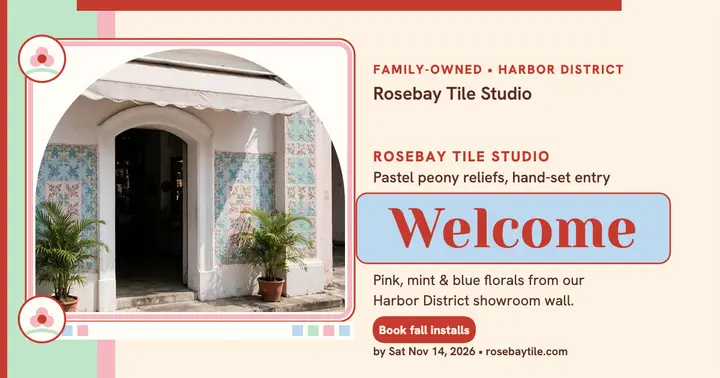 Rosebay tile shophouse entry post template