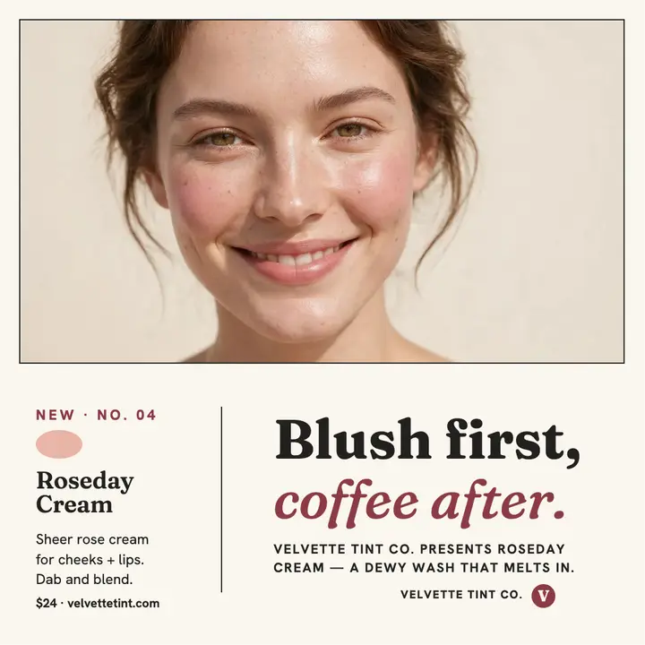 Roseday Cream blush sixties post template