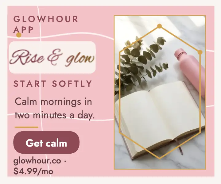 Glowhour morning affirmation rose gold ad template