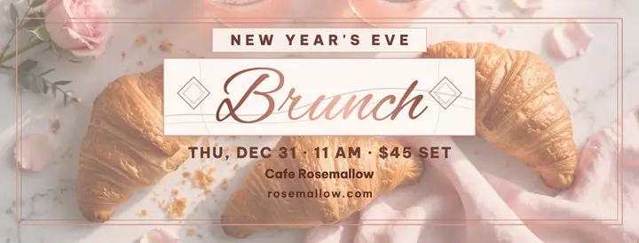 Rosemallow NYE brunch rose-gold cover template