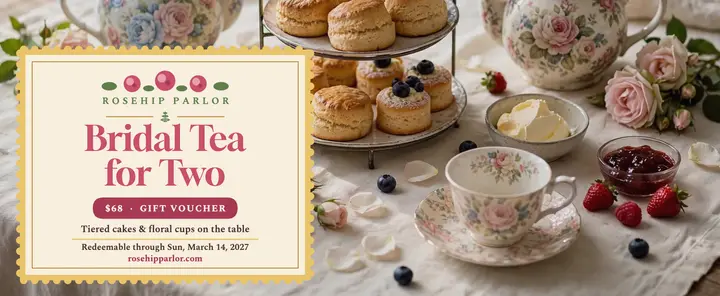 Rosehip Parlor bridal tea voucher template