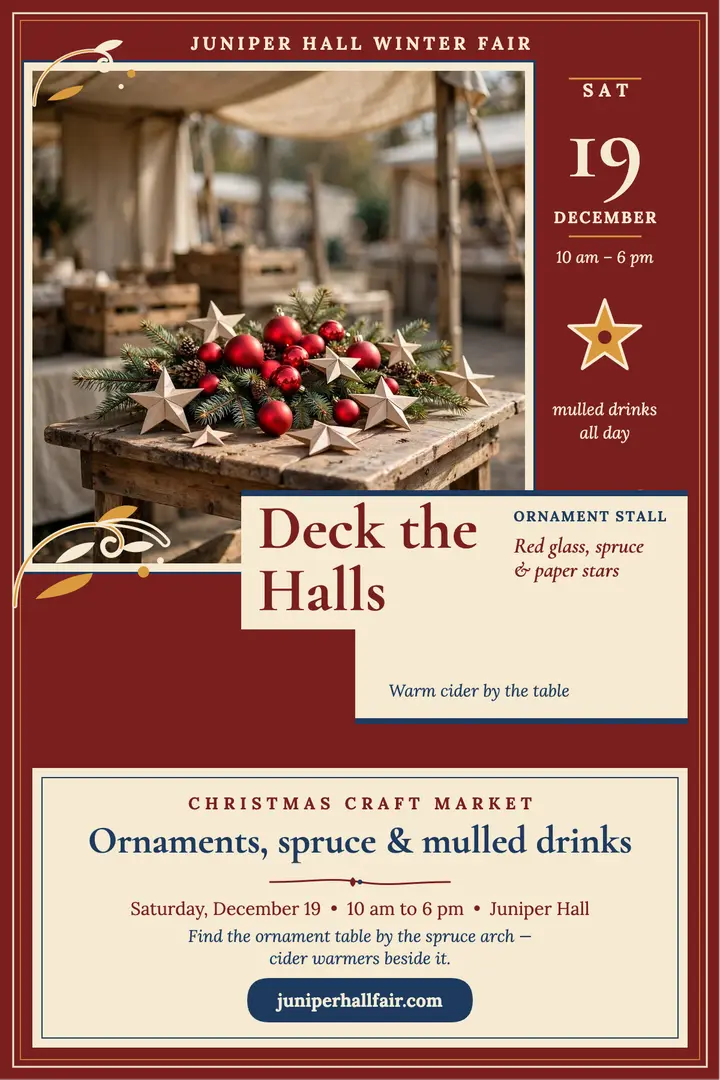 Juniper Hall winter fair rosemaled poster template