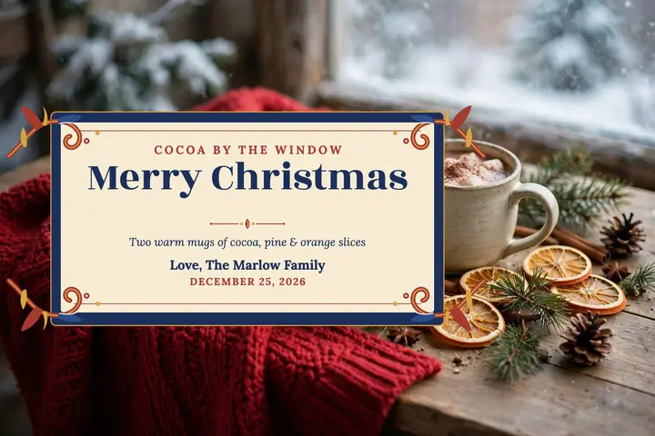 Marlow Christmas cocoa rosemaling card template