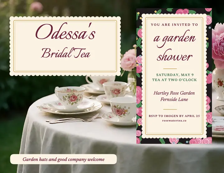 Odessa's Bridal Tea invitation template