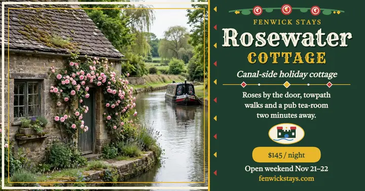 Rosewater Cottage canal rental post template