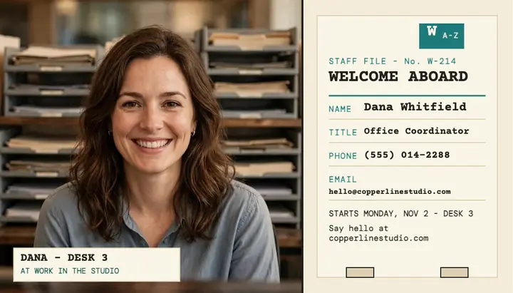 Dana welcome aboard rotary file card template