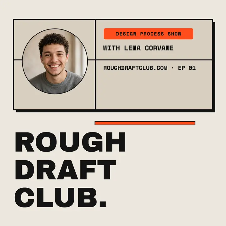 Rough Draft Club design podcast cover: design podcast cover template