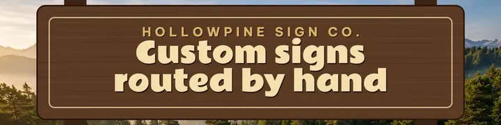 Hollowpine Sign Co. routed wood signs Etsy banner template