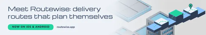 Routewise delivery app launch isometric cover: app launch linkedin cover template