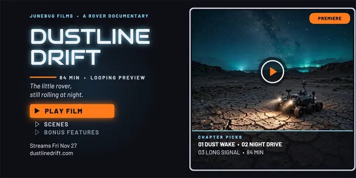 Dustline Drift rover premiere DVD menu post template