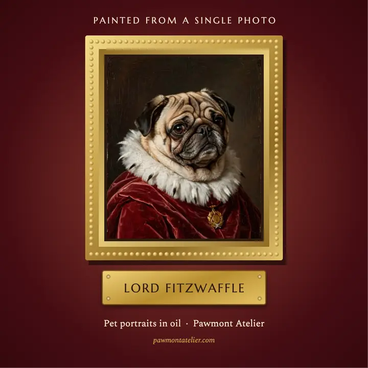 Pawmont Atelier royal pet portrait post template
