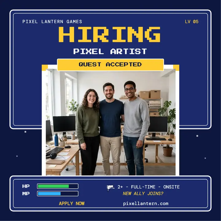 Pixel Lantern Games RPG hiring post template