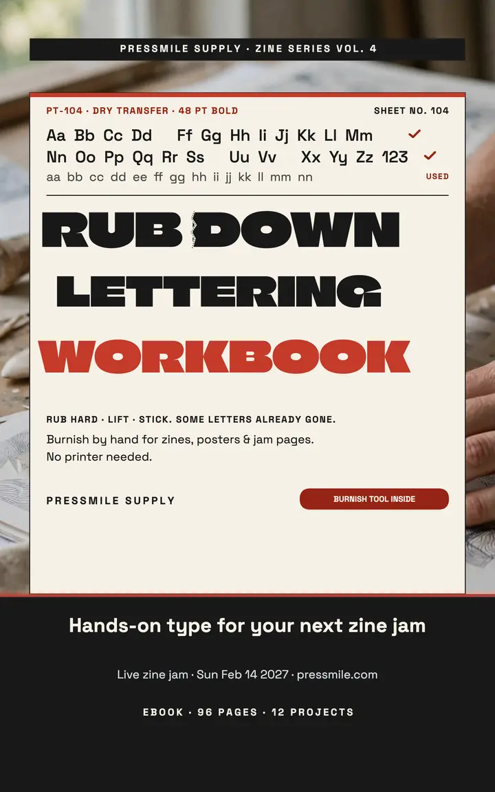 Rub down lettering workbook cover: lettering workbook ebook cover template