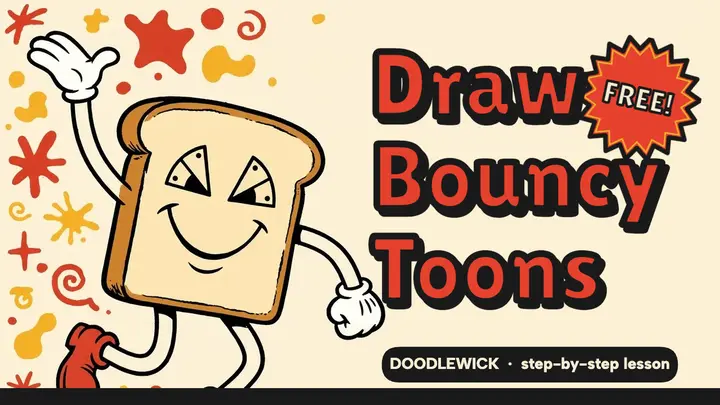 Rubber hose toast drawing thumbnail template