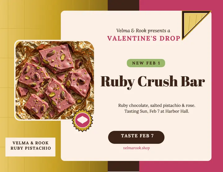 Velma and Rook ruby bar launch flyer template