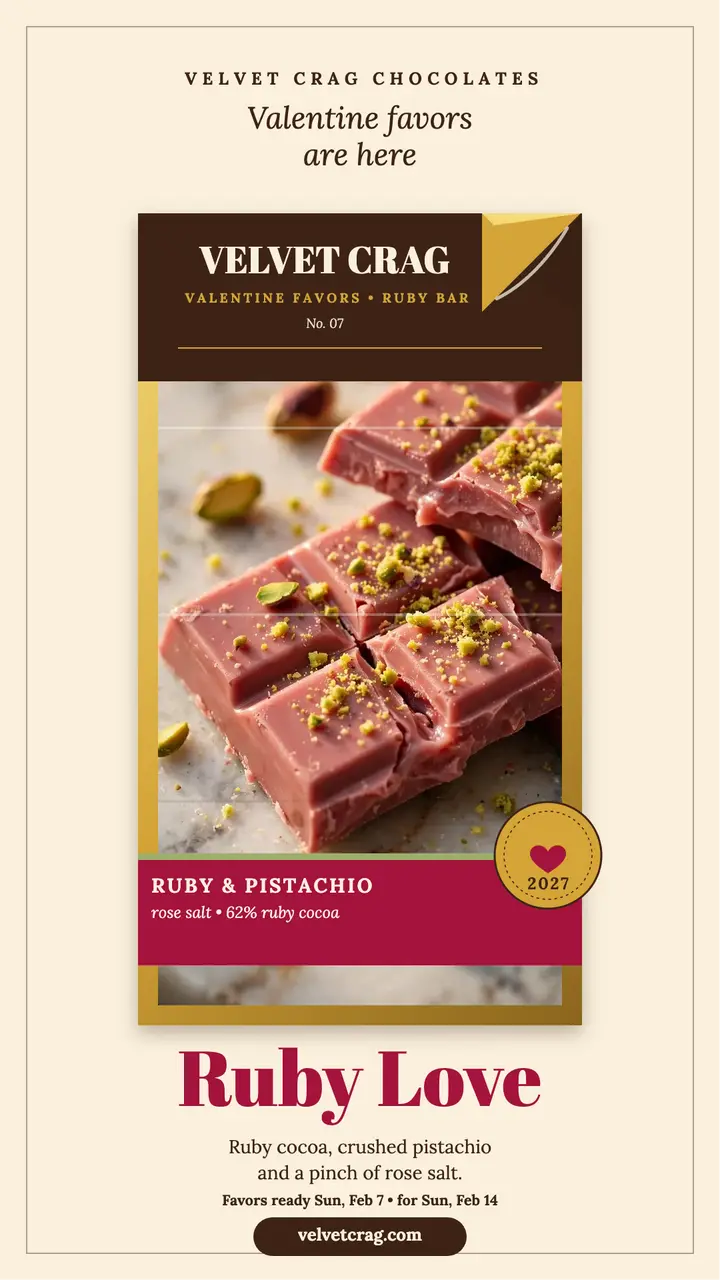 Velvet Crag ruby Valentine favor story template