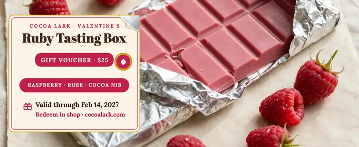 Cocoa Lark ruby tasting box voucher template