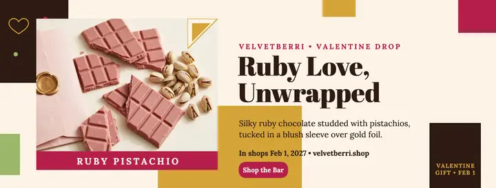 Velvetberri ruby pistachio Valentine cover template