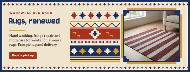 Warpwell rug care kilim cover template