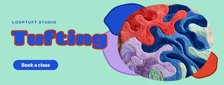 Looptuft Studio rug tufting class cover: rug tufting class cover template