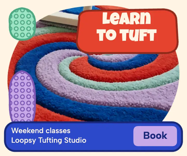 Loopsy Tufting Studio weekend class ad template