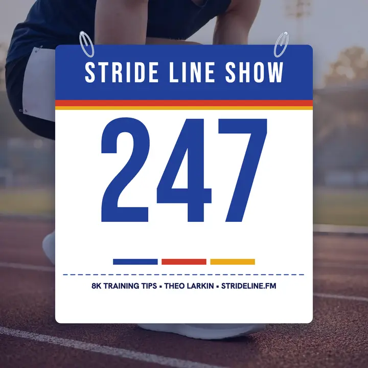 Stride Line Show run club bib cover: running podcast cover template