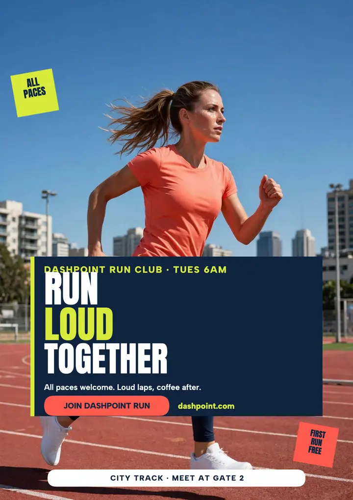 Dashpoint run club flash flyer template