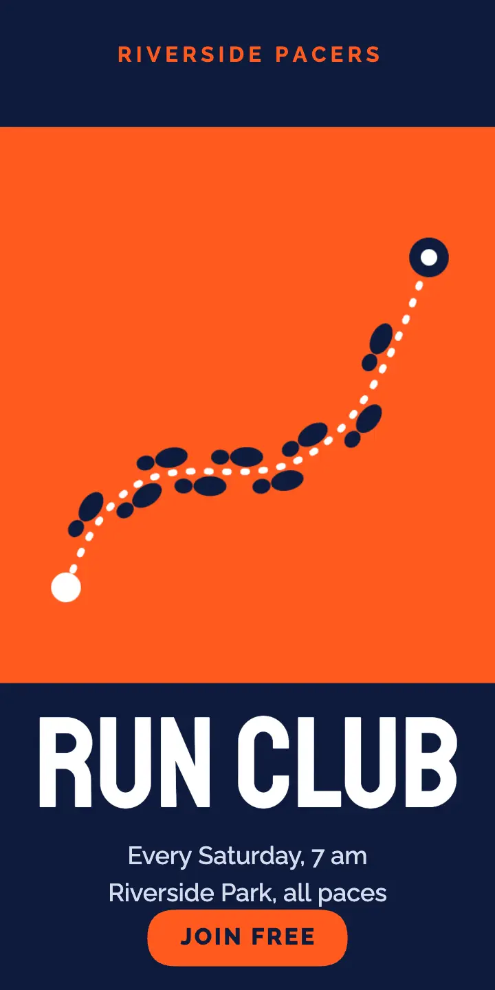 Run club half-page ad template