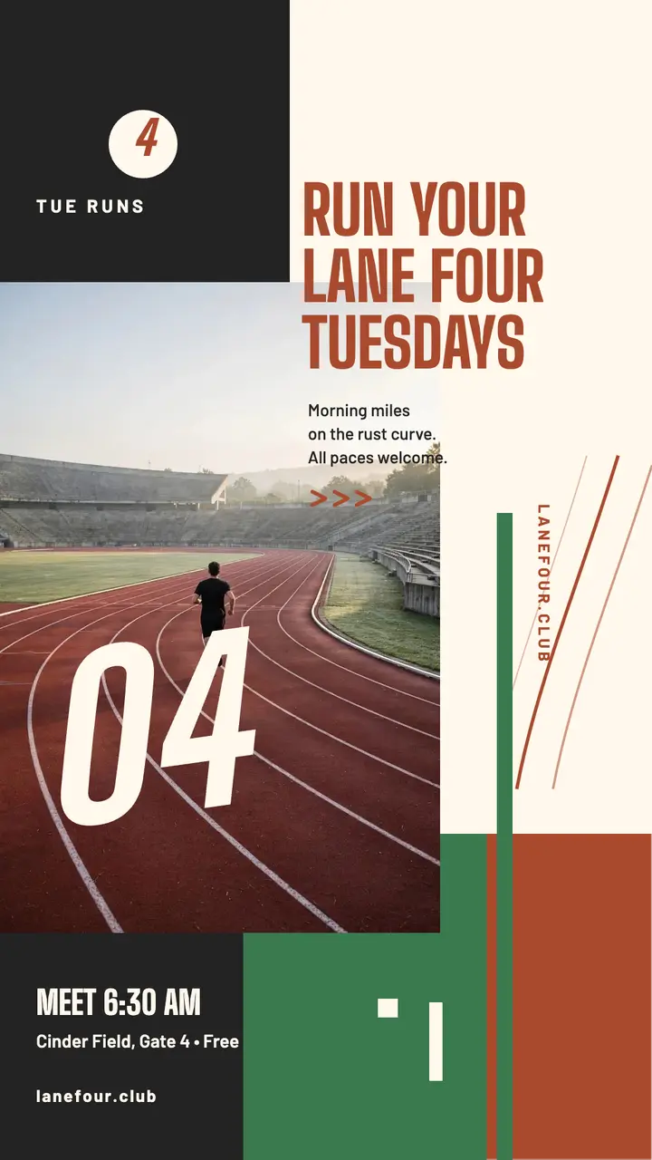 Lanefour Run Club lane story template