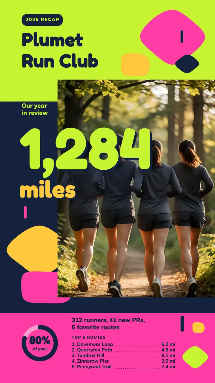 Run club year in review recap story template