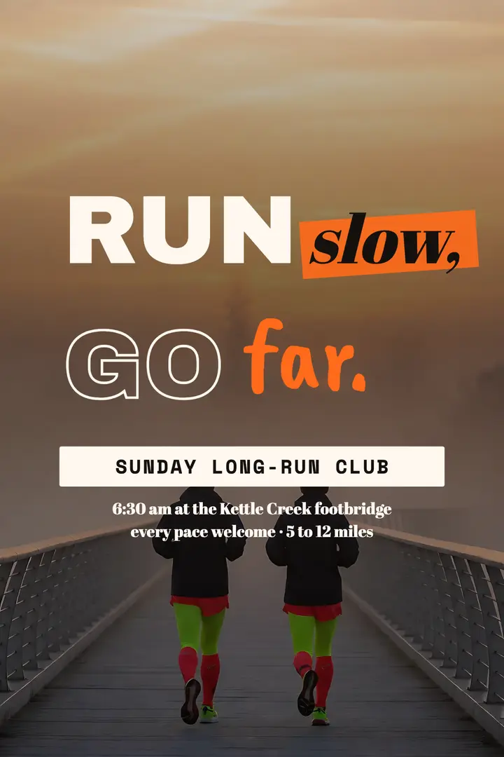Run slow, go far running quote poster, type collage template