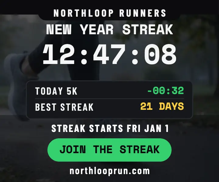 Northloop Runners New Year streak ad: run streak ad template