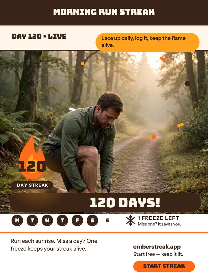 Emberstreak morning run 120-day portrait template