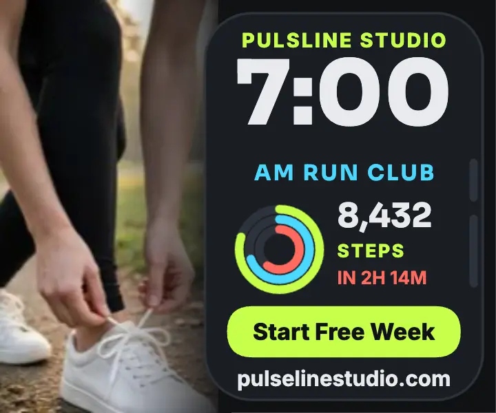 Pulseline Studio run club watch ad template
