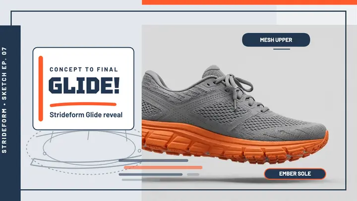 Strideform Glide sketch reveal thumbnail template