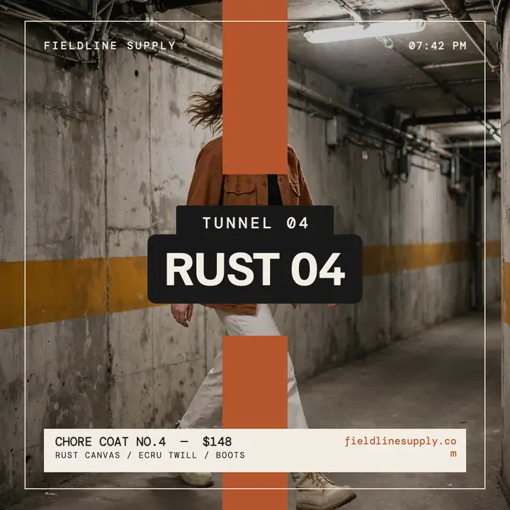Fieldline rust chore coat tunnel post template