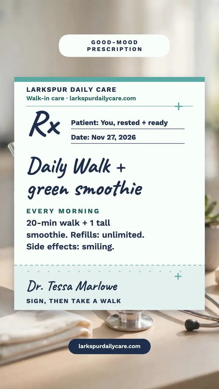 Larkspur Daily Walk prescription pad story template