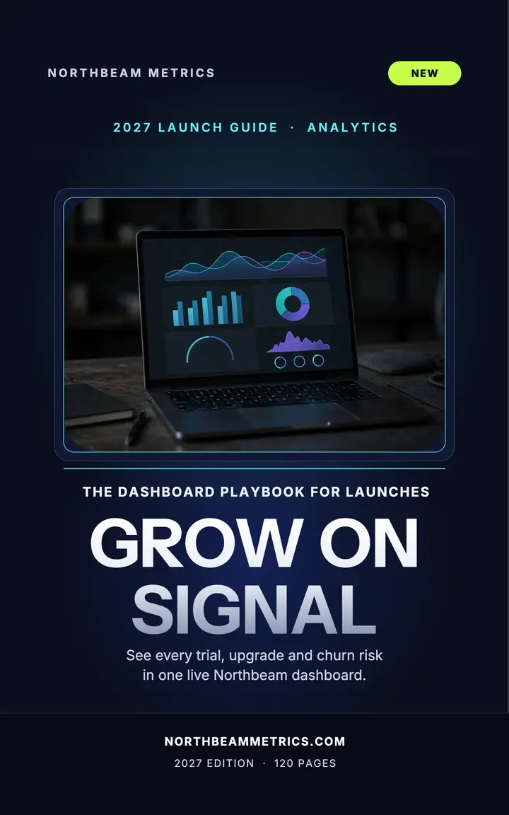 Northbeam Metrics launch guide ebook: saas ebook cover template