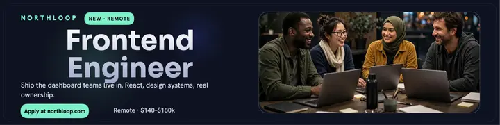 Northloop frontend engineer dark hiring banner template