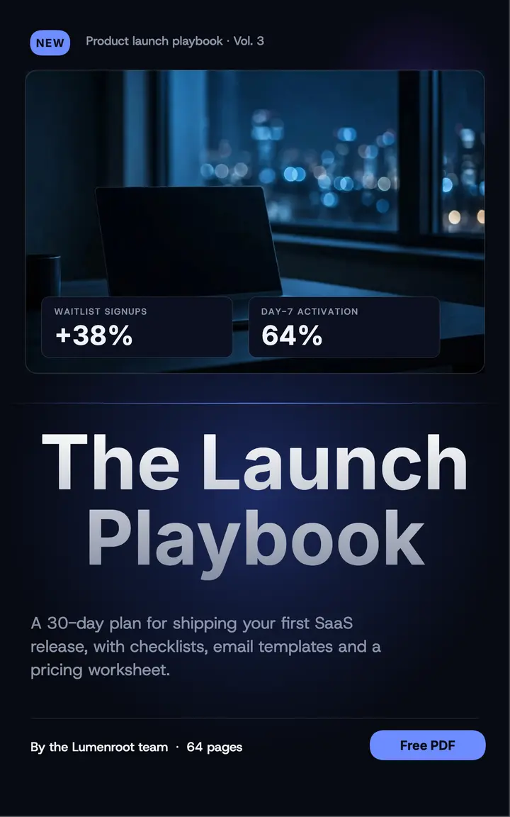 Lumenroot launch playbook: saas launch playbook ebook cover template